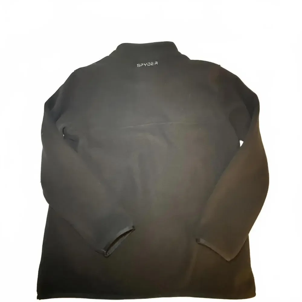 Spyder Black Fleece Quarter Snap Performance Pullover.‎ Mens Size MEDIUM